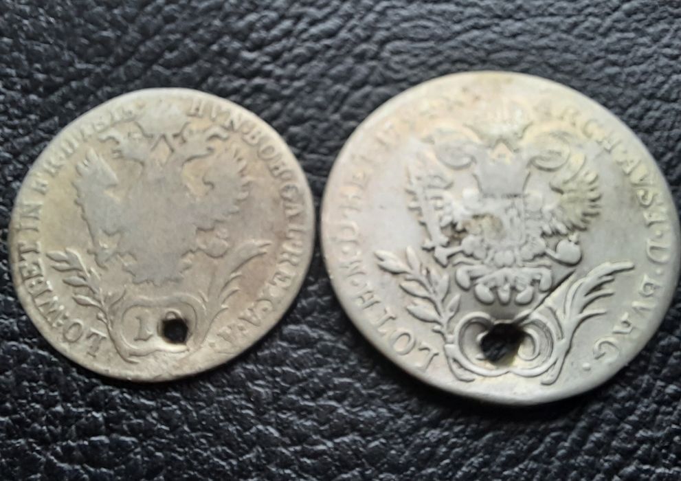 Стара сребърна монета/и 10 кройцера 1815 г. и 20 кройцера 1794 г. Авст