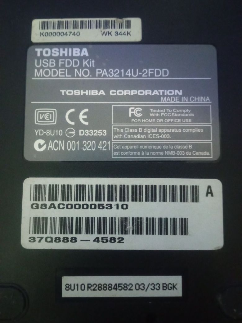 USB Флопи Toshiba FDD Portable Diskette Drive
