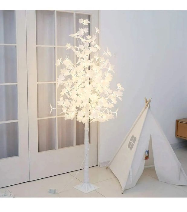 Copac decorativ iluminat 128 leduri alb rece
