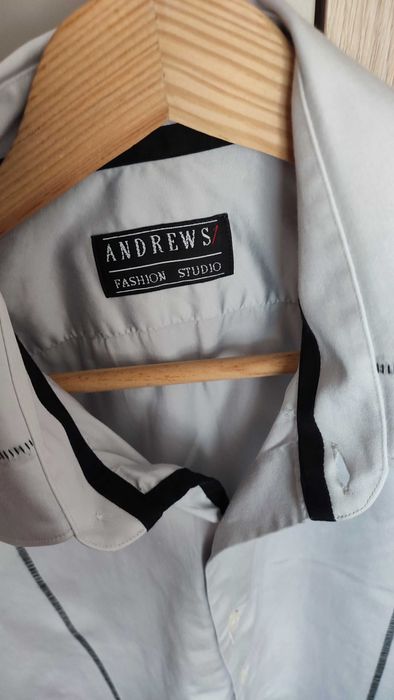 Мъжка риза ANDREWS дълъг ръкав , цвят светлосив, размер М