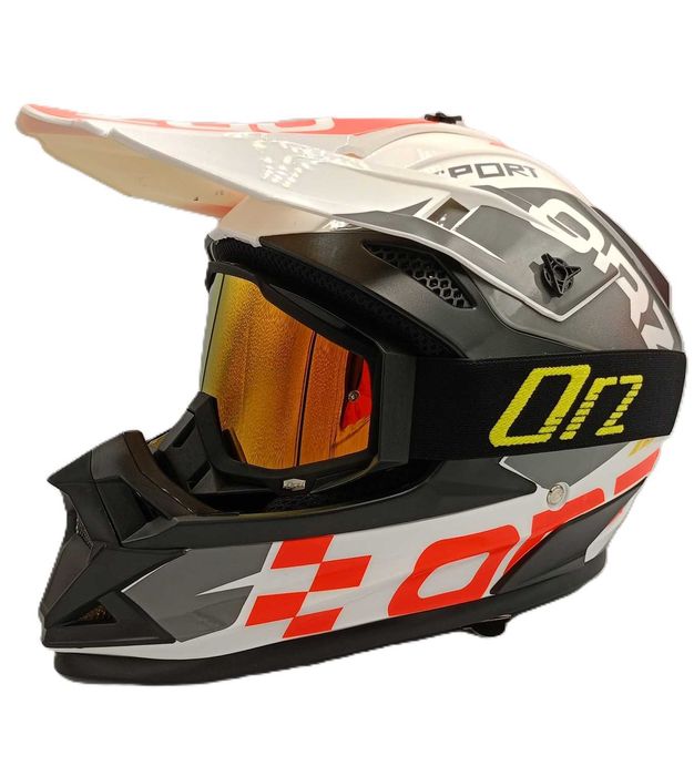 Комплект кросова каска очила и ръкавици