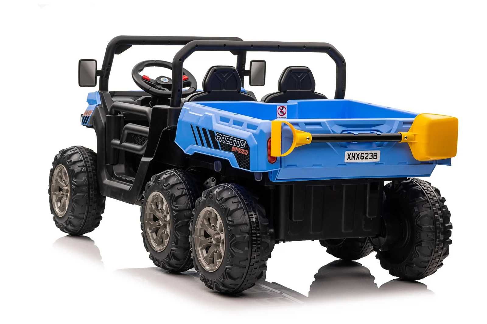 UTV electric copii 2-7 ani Farm Tractor 2 loc,4x4 cupa basculabila Blu