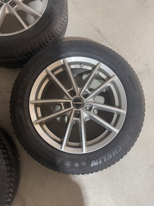 Jante aliaj r17 5x112 Borbet + cauciucuri iarna
