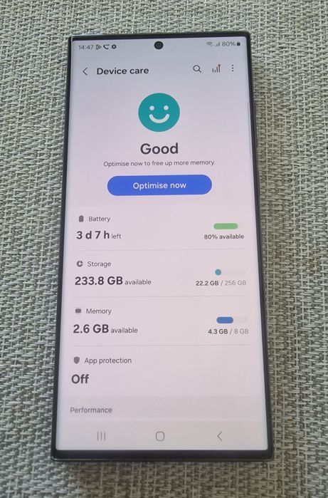 Samsung s23 Ultra, 256Gb, 8Gb ram, green