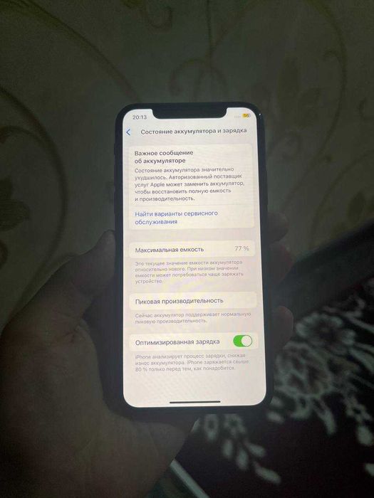 IphoneXs 256 xolati ideal dakument bor