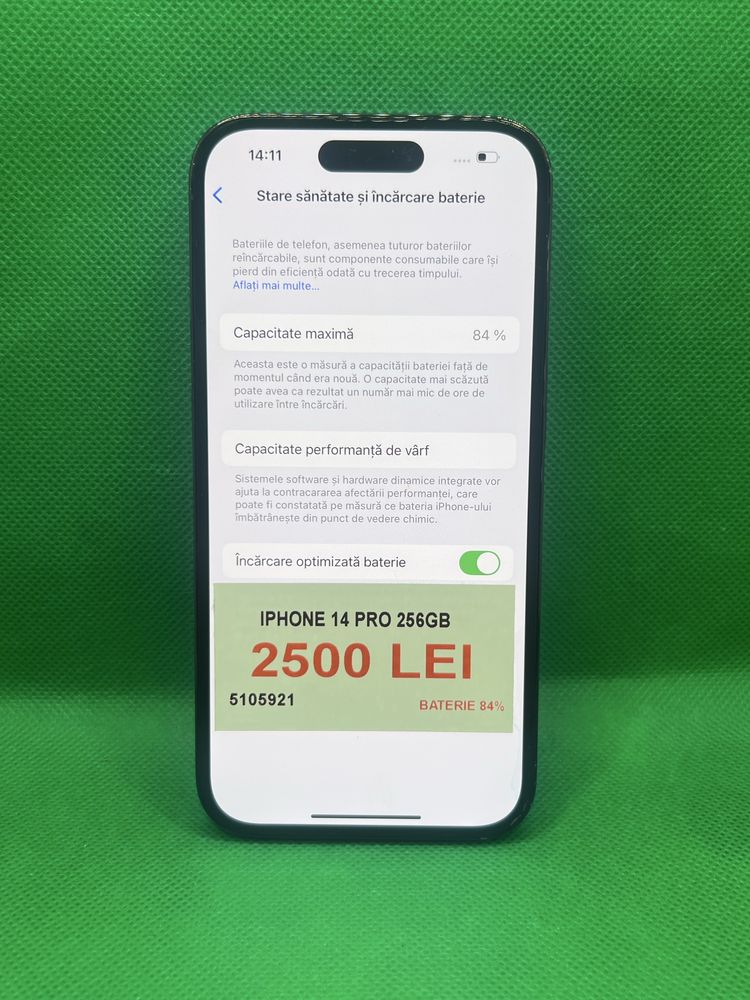 Iphone 14 Pro 256Gb•Baterie 84%•Amanet Lazar Crangasi•51059•
