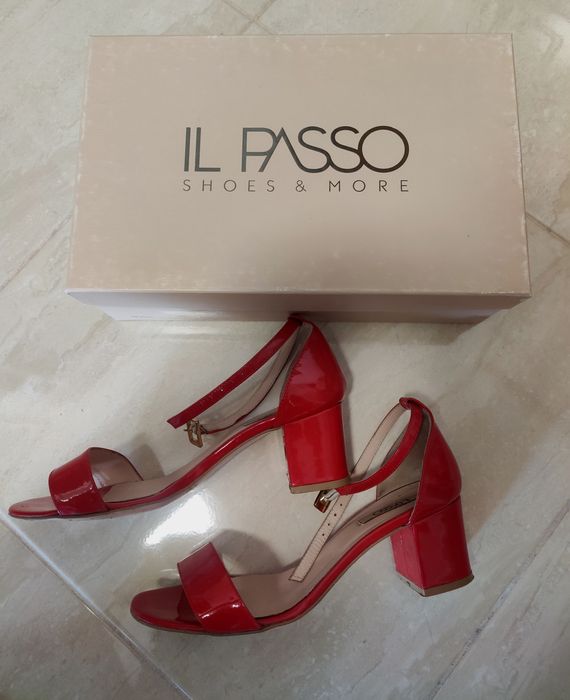 Pantofi noi Il Passo, lac rosu, 37