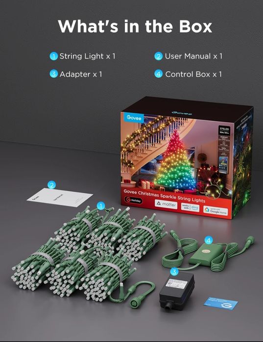 Vand lumini Govee Christmas Sparkle String Lights  30m