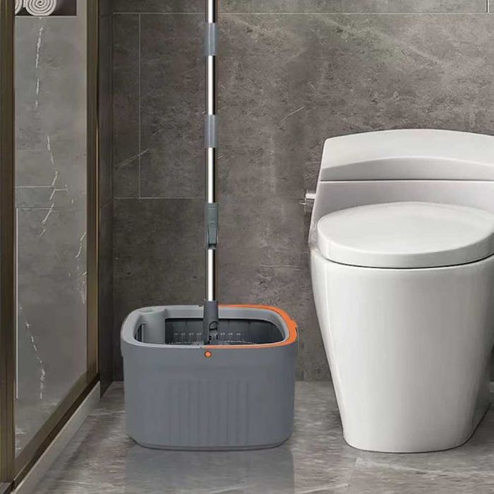 Set mop rotativ cu galeata centrifuga, separa apa murdara, 4 rezerve