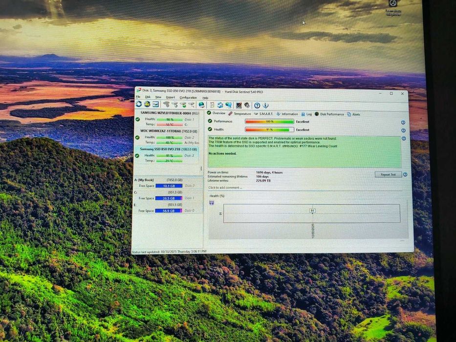 vand ssd samsung evo 850 2tb sata3 2.5" bulk sh 1600+ zile 91% viata