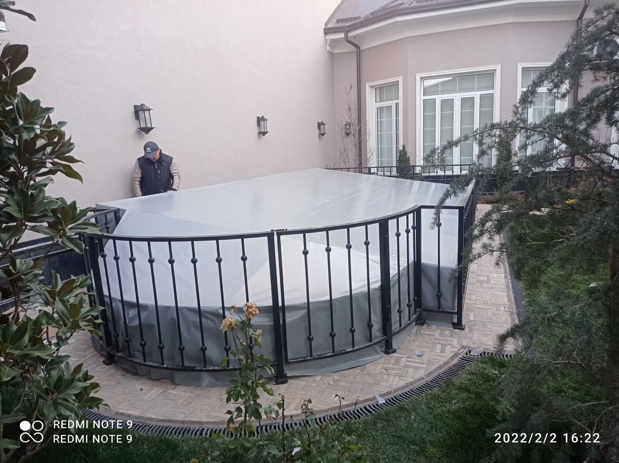 Тент сетка маскитний баннер бассейн обшивка навес закрыть банер Banner