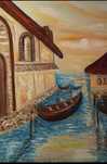 Peisaj venețian , pictura in ulei pe sasiu de lemn 30×40cm