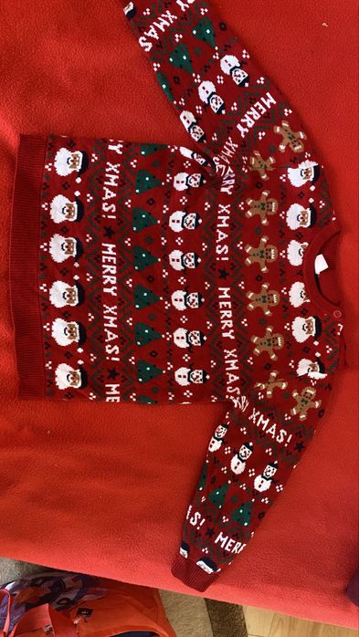 Bluza groasa cu mos craciun pentru copii de 2-3 ani