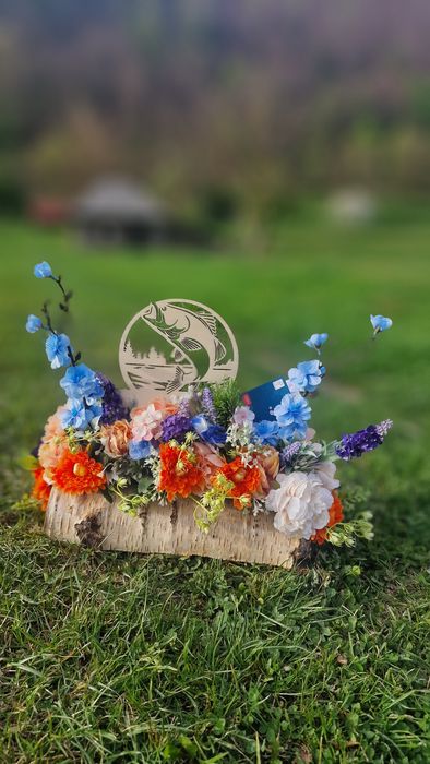 Ornament cutii buchete flori de sapun trandafiri