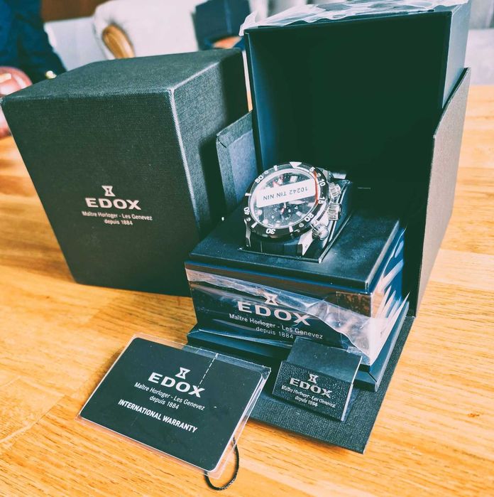Ceas Edox Cronograf 1000M - Elvețian, NOU, Factura Garanție