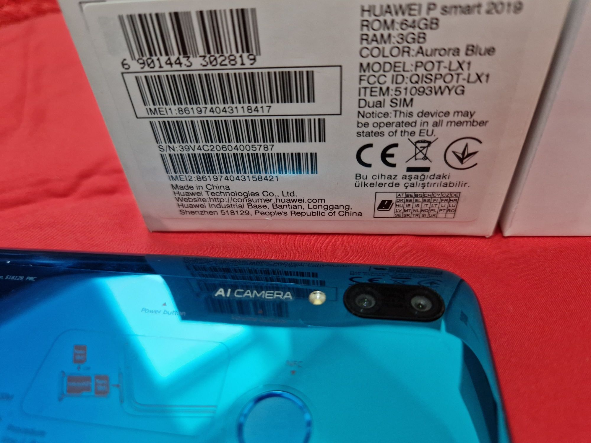 -Huawei P Smart 2019, Nou, Nefolosit, 64Gb, 4Ram, 0 cicluri incarcare,