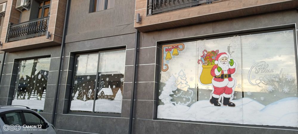 Yangi yil oynaga rasm chizamiz Rassom Рисовать Новый год окно Художник