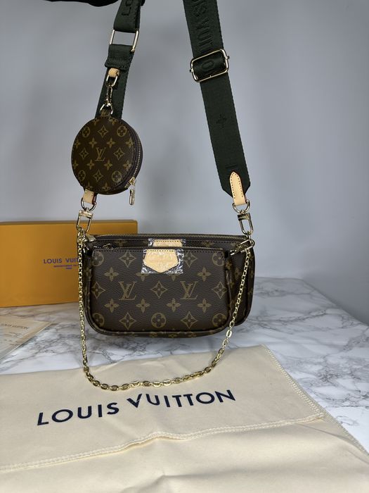 Geanta Louis Vuitton multi pochette 3 piese+cutie piele canvas 100% 25
