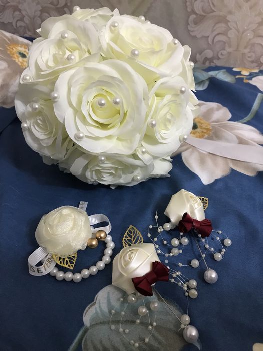 Букет невесты + 3 бутоньерок