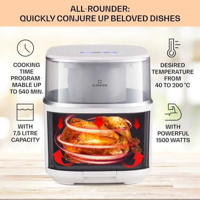 Klarstein фритюрник с горещ въздух, с функция за готвене на пара