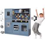 Bucatarie din lemn ecologic, 81 cm inaltime, accesorii incluse, Blue