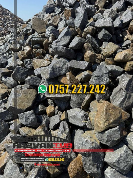 Piatra decorativa gradina/ gard /gabion 80-120 mm Gri antracit - Maro