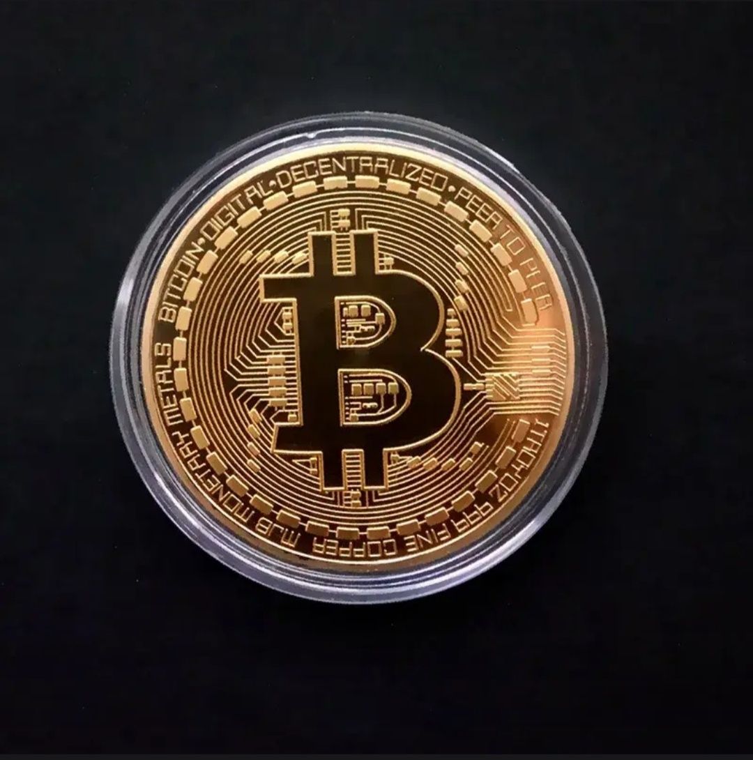 Bitcoin ariginal emes kallekcya, altin bronza gumis rengleri bar
