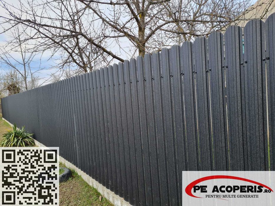 Gard si porti din sipca metalica - dublu vopsita, montaj, cu livrare