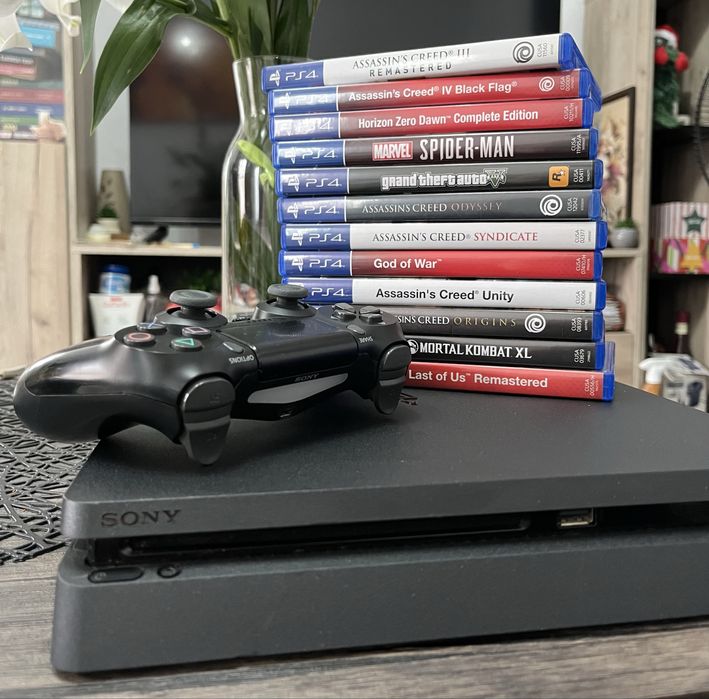 Ps4 Slim, 1 Tb+ controller+12 jocuri