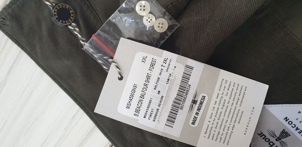 Barbour Beacon Cotton Mens Size 2XL ОРИГИНАЛ! НОВО! Мъжка Риза!