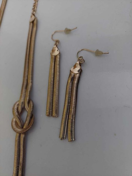 Lant gros sarpe auriu cu cercei si bratara