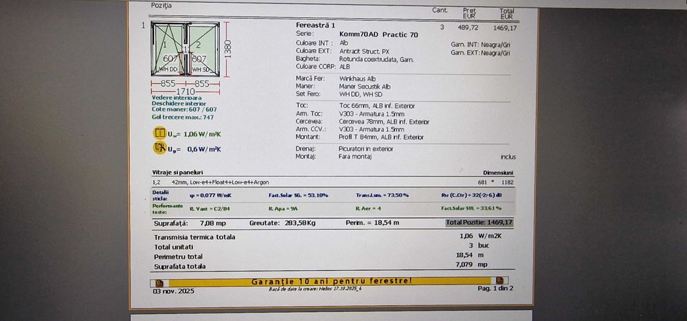 Ferestre pvc cu geam termoizolant (3 sticle)
