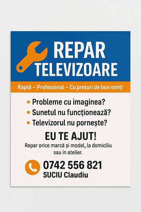 Reparatii televizoare la domicilul clientului
