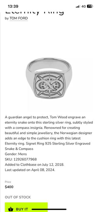 Inel de argint de designer