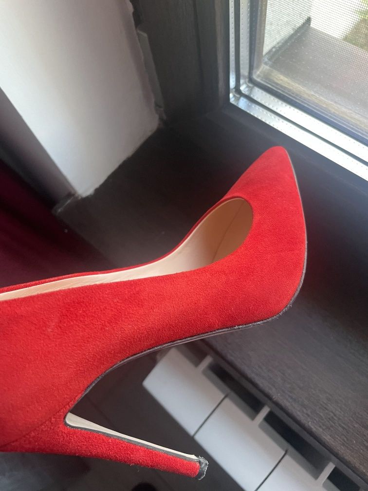 Pantofi 36, rosii, musette, piele