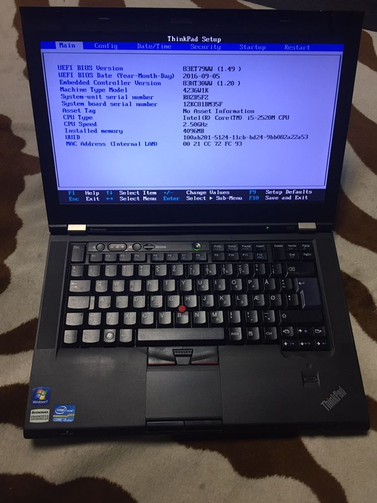 Laptop Lenovo T420 core i5 ,4gb ram ,ssd 120 gb