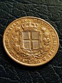 20 лири 1847 год, кралство Сардиния,крал Карло Алберто, злато 6.45 гр.