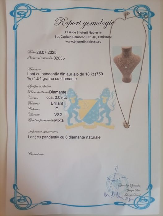 Lanț aur cu diamante