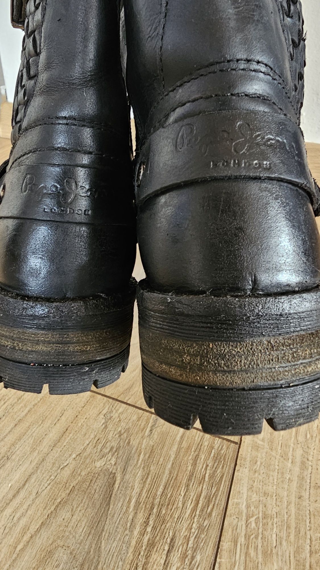 Cizme biker PEPE JEANS piele,38
