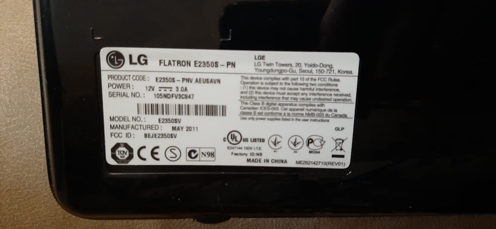 Продаётся LG 2350 диагональ 23
