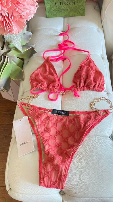 Бикини бански Гучи*Gucci technical gold chain