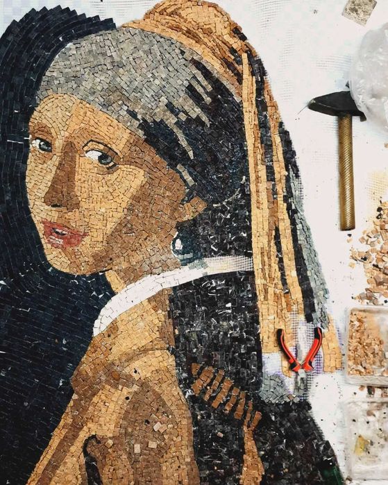 Ръчно направени мозайки от мрамор по поръчка