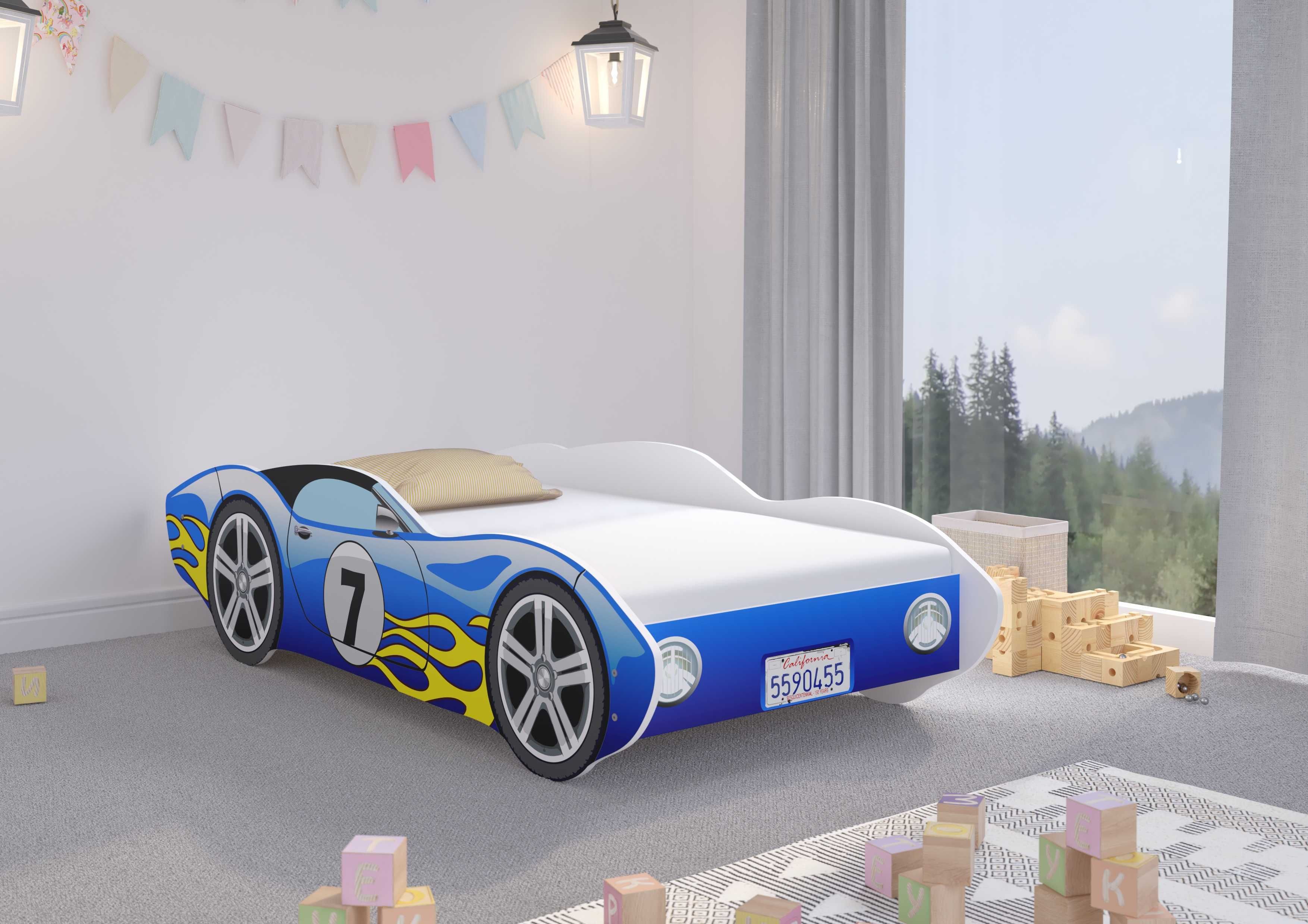Pat copil masinuta corvette 160x80 Albastru