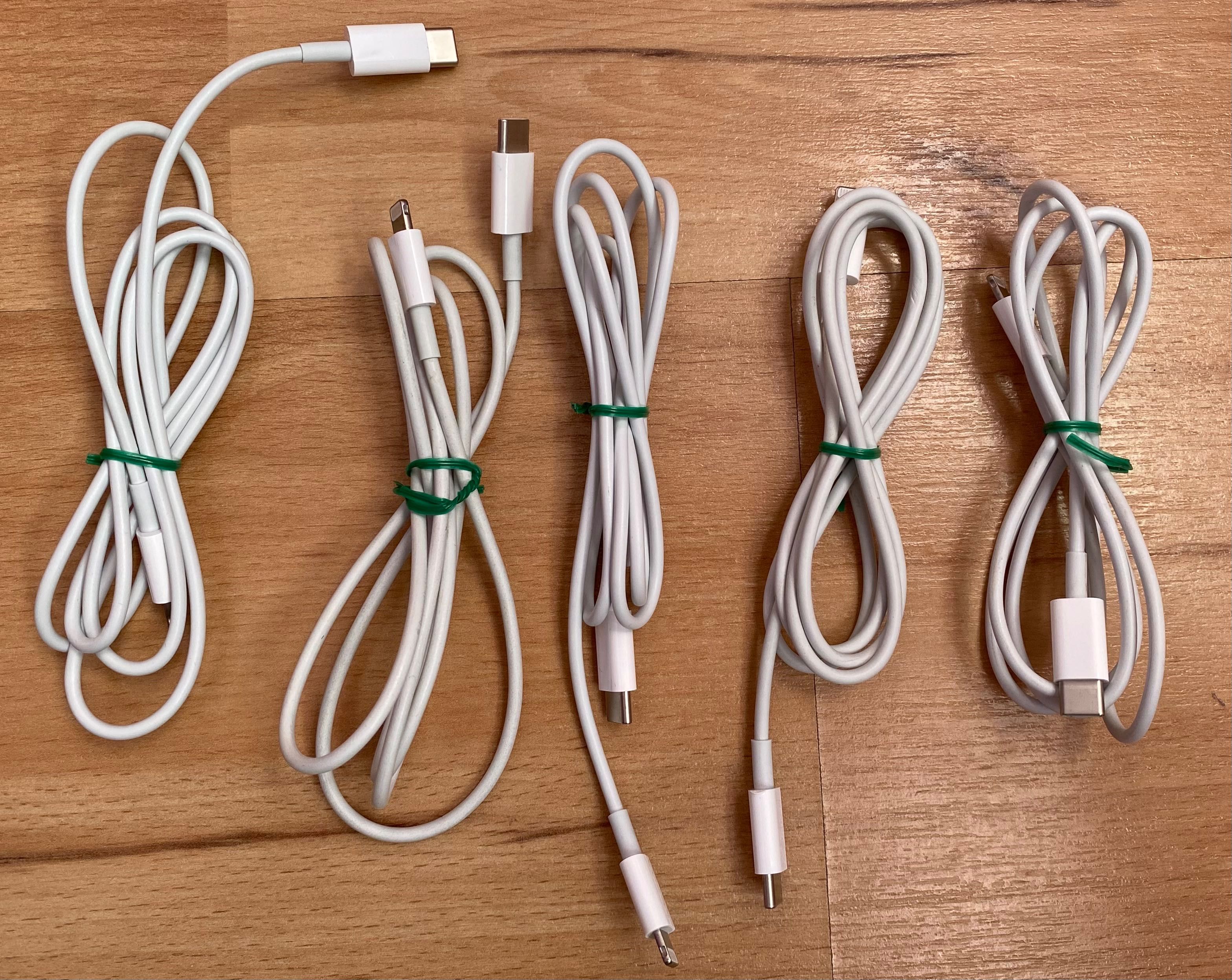 5 x Оригинални Apple USB Кабели за Iphone Бял Fast Charger