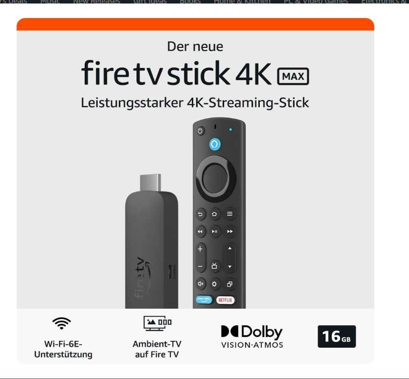 НОВ Amazon Fire TV stick 4K MAX  - 16 Gb