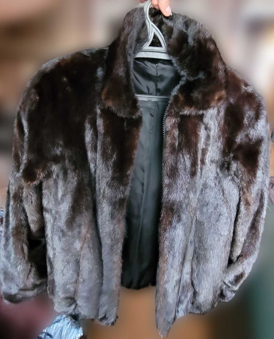 Мъжко яке от естествен косъм Визон (американска норка) кожа , фур,