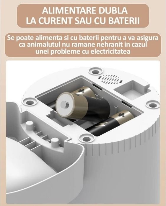 Dispenser Hrana Automat pentru Caini si Pisici, WIFI, Aplicatie,