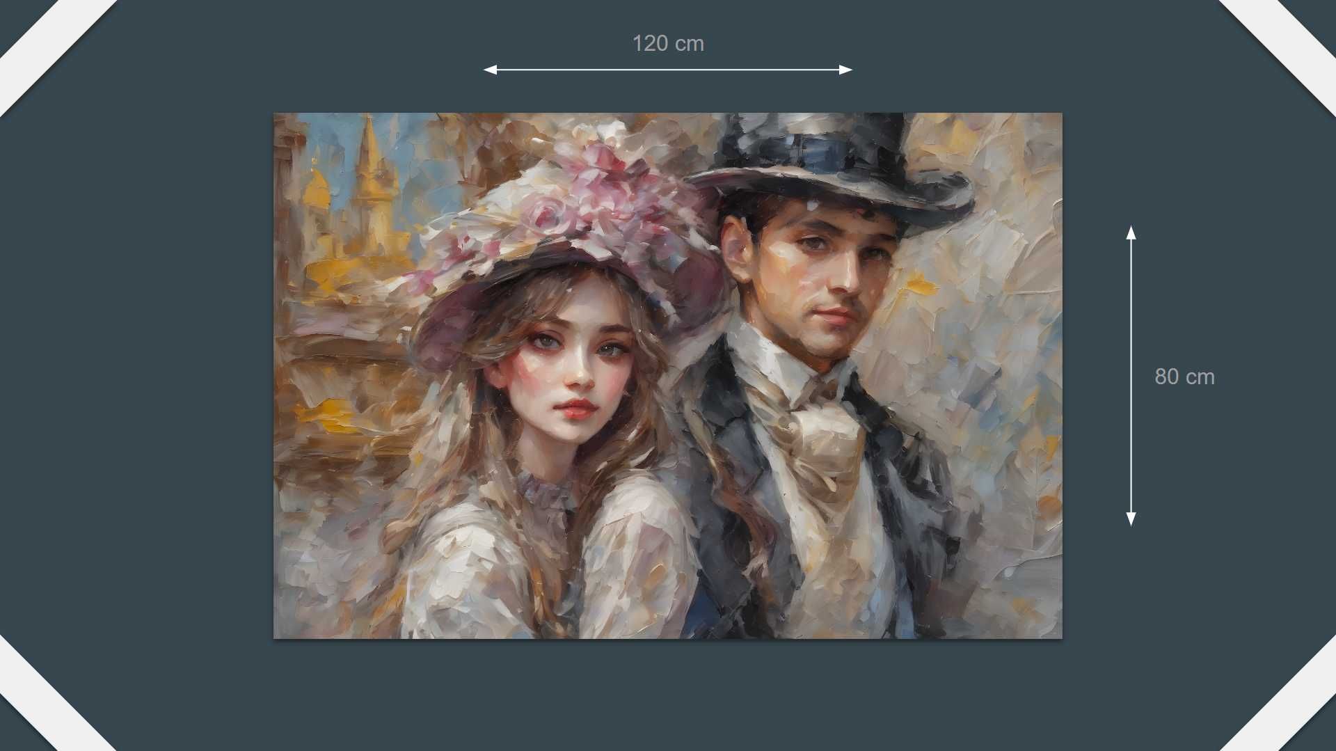 Tablou Canvas "Victorian Couple" 120 x 80 cm
