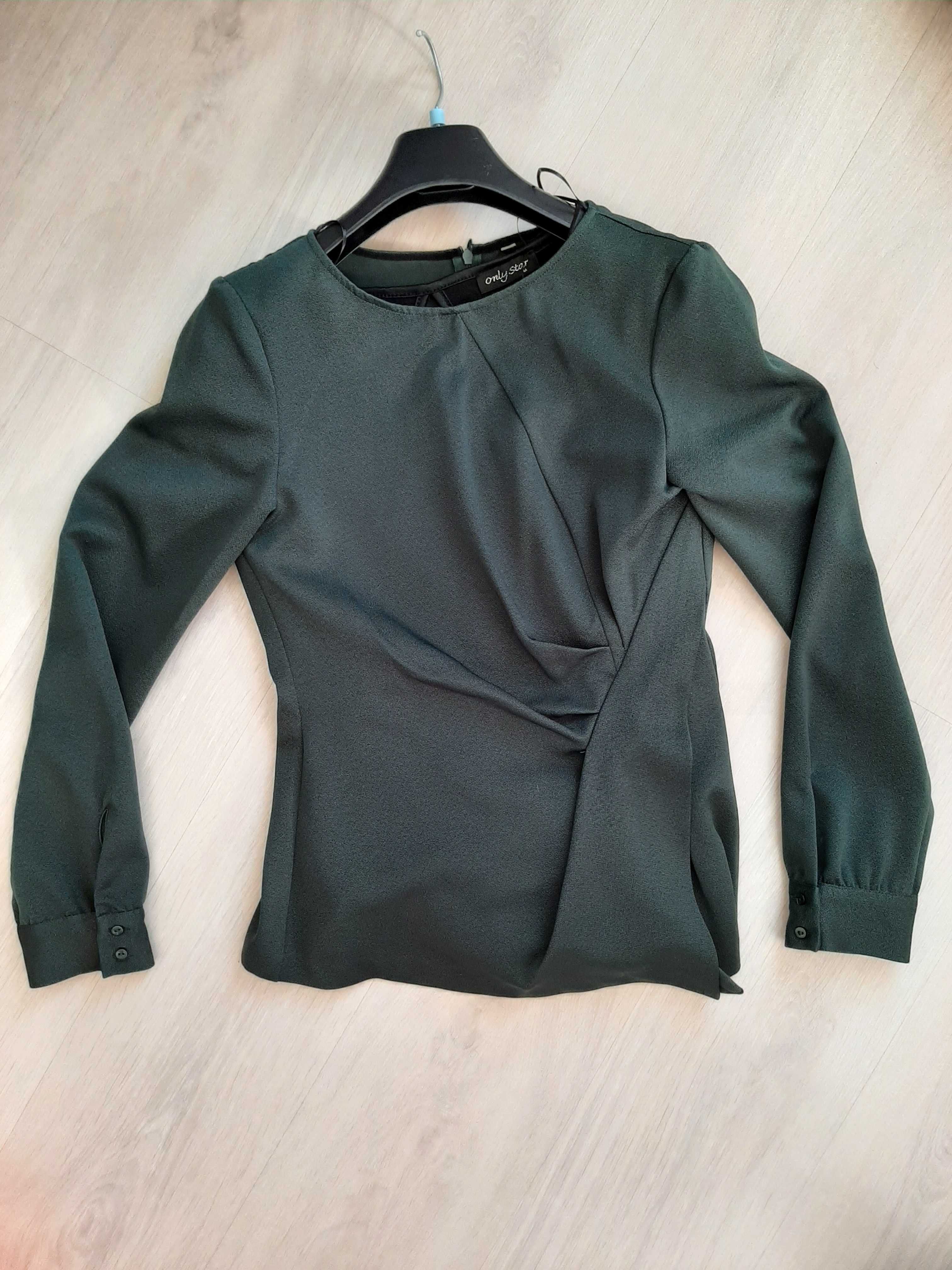 Блуза Zara тъмнозелена
