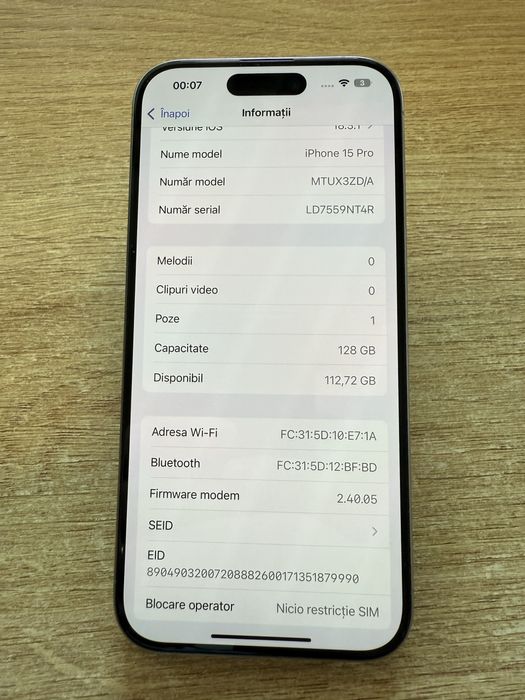 Iphone 15 pro 128 gb